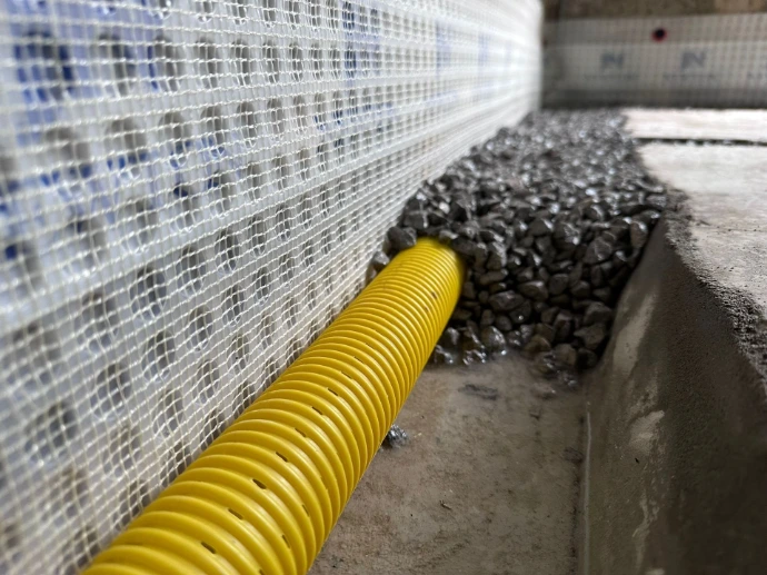 Drainage sol et murs avec membrane drainante